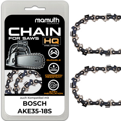 2x Sägekette Kettensäge 30cm 1,1mm 3/8'' 45 TG für Bosch AKE35-18S