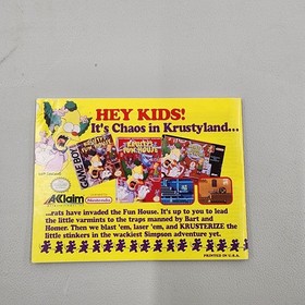 The Simpsons Bartman Meets Radioactive Man Nintendo NES Instruction MANUAL ONLY