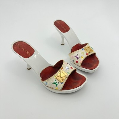 Louis Vuitton |Authentic Vintage Murakami Multicolor Monogram Leather Mule(35.5)