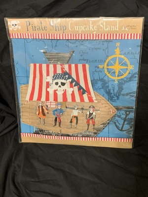 Meri Go Round PIRATE SHIP Cupcake Stand CENTERPIECE Birthday Party SEALED Rare!