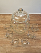 Bowle Service Set 8-Teilig Glas geschliffen 6 Pers. Party 6 Tassen ca. 5l Liter