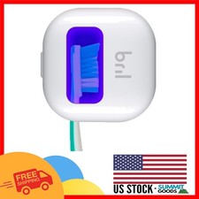 Rechargeable UV-C Toothbrush Sanitizer with Travel Cover - Fits All Sizes, White