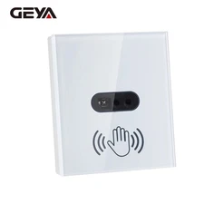 EU Smart Wall Light Switch Infrared Detection Auto On Off Glass Screen Panel