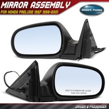 2pcs Power Mirror With Manual Folding Smooth Black For Honda Prelude 1997-2001