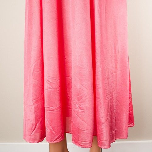 💖 Vintage Women's Nightgown Nylon Full Sweep Negligee Pink Flamingo LARGE - Picture 7 of 9