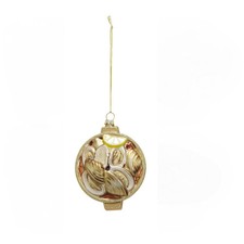 Creative Co-op Tan Clam Basket Glass Ornament Bauble