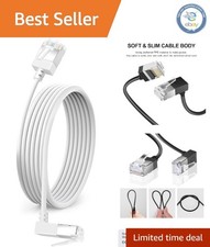 10ft Ultra Thin Downward Angle Cat 6 Ethernet Cable, Perfect for Home Networking
