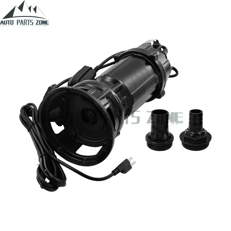 Bomba de amoladora de aguas residuales de 1 HP 220V 4200GPH Bomba de aguas residuales Interruptor de flotador automático de descarga de 2" Foto 3 de 4