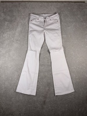 dear john jaxtyn boot cut jeans white denim distressed 27