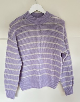 Mango Pullover Gestreift Rosa Weiß Gr. M Alpaka