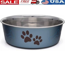 Stainless Steel Dog Cat Bowl Non-Slip Durable Pet Feeder Hygienic Design New