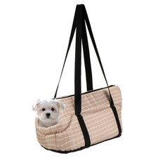 14.2" x 8.7" x 7.9" Dog Purse Carriers with Crossbody Strap Brown