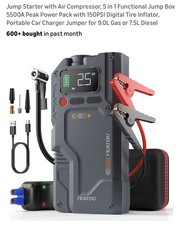Jump Starter with Air Compressor 5500A Peak 150PSI Tire Inflator 5 in 1 Car