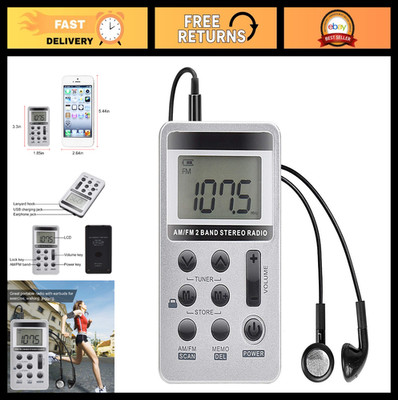 Portable AM FM Radio, Digital Tuning Pocket Radio with Best Reception, Rechargea