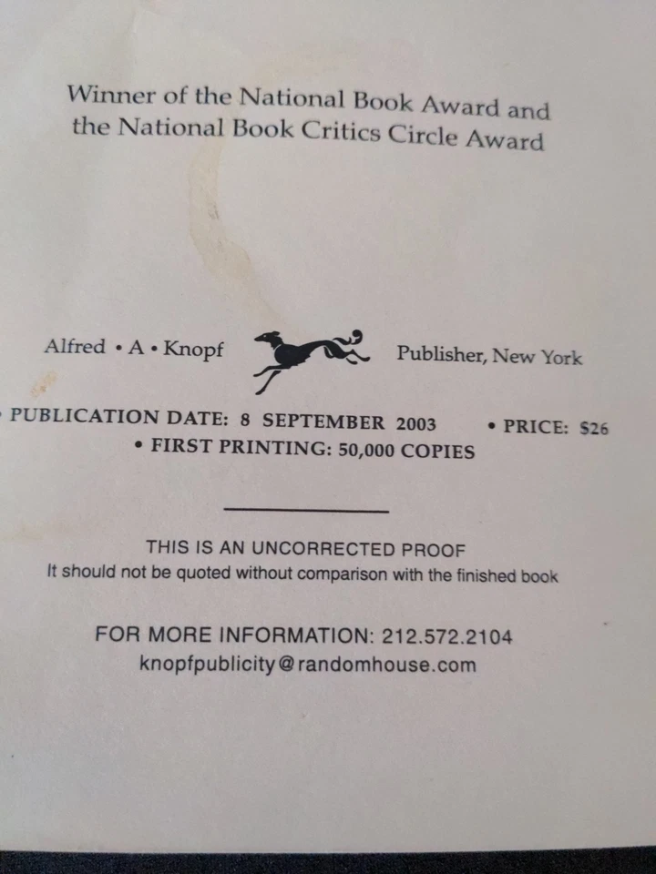 Uncorrected Proof - The Fifth Book of Peace by Maxine Hong Kingston 2003 PB ARC  - Image 2 of 4