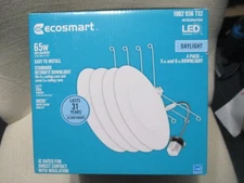 EcoSmart 5 in. and 6 in. White Integrated LED Recessed Trim, Daylight  (4-pack)