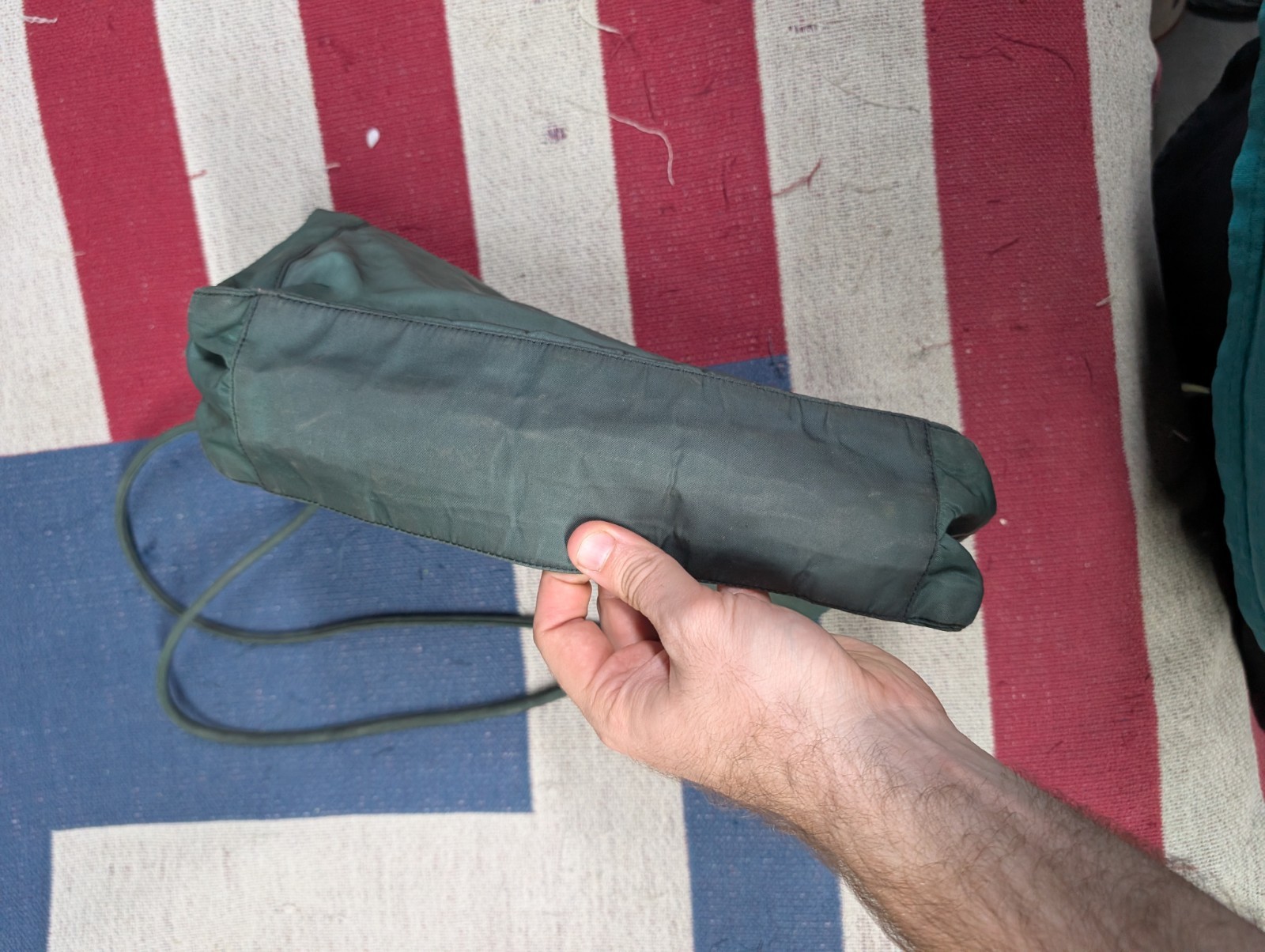 PRADA Tessuto Nylon Bag  Hand Bag Khaki Triangle Logo Purse Vintage thumbnail 7