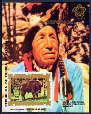 Equatorial Guinea 1976 Mi#Bl.221 AMERICAN BICENTENNIAL/BISON/INDIAN S/S MNH