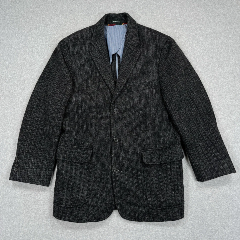 Blazer J Crew Yorkshire Tweed Moon Talla 38S Inglaterra Lana Espiga Abrigo Deportivo Foto 2 de 4