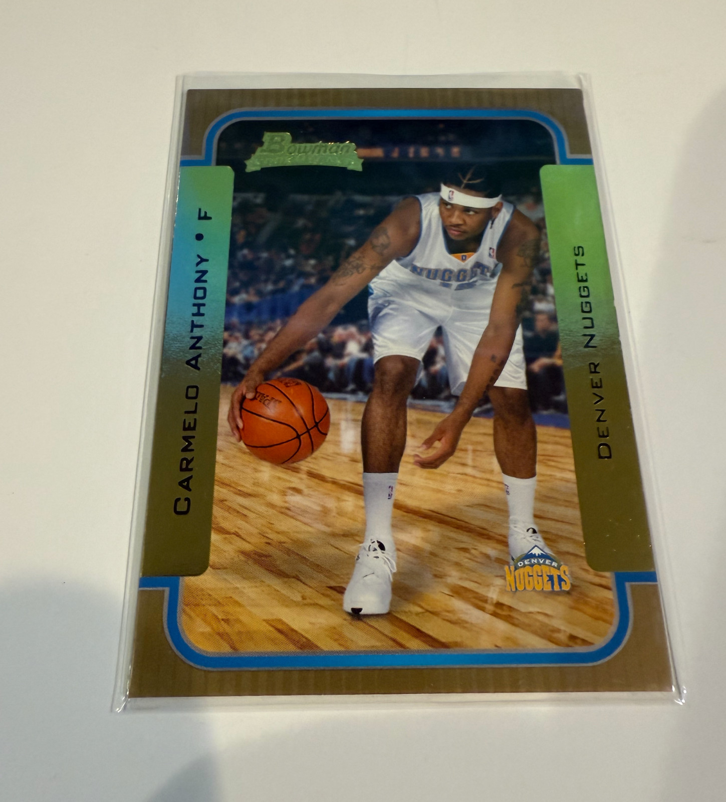 Denver Nuggets 2003-04 Bowman Gold Version Carmelo Anthony #140 Rookie Card