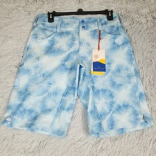 NEW Wild Kaweath BIke Shorts Women's Size 6 Blue Tie Dye Print Cycling Hiking