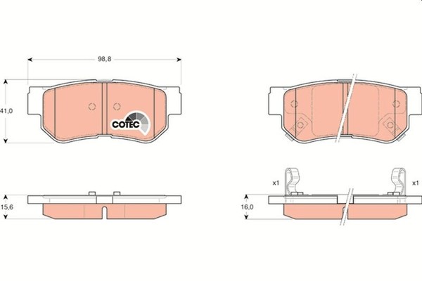 Bremsbelagsatz Hinten FüR Hyundai Elantra III Stufenheck XD Ab 03-> 58302-3KA60-image