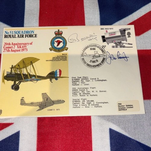 RAF FDC 21 Sqn. Signed by WW2 RAF Nightfighter ace Gp Capt John Cunningham