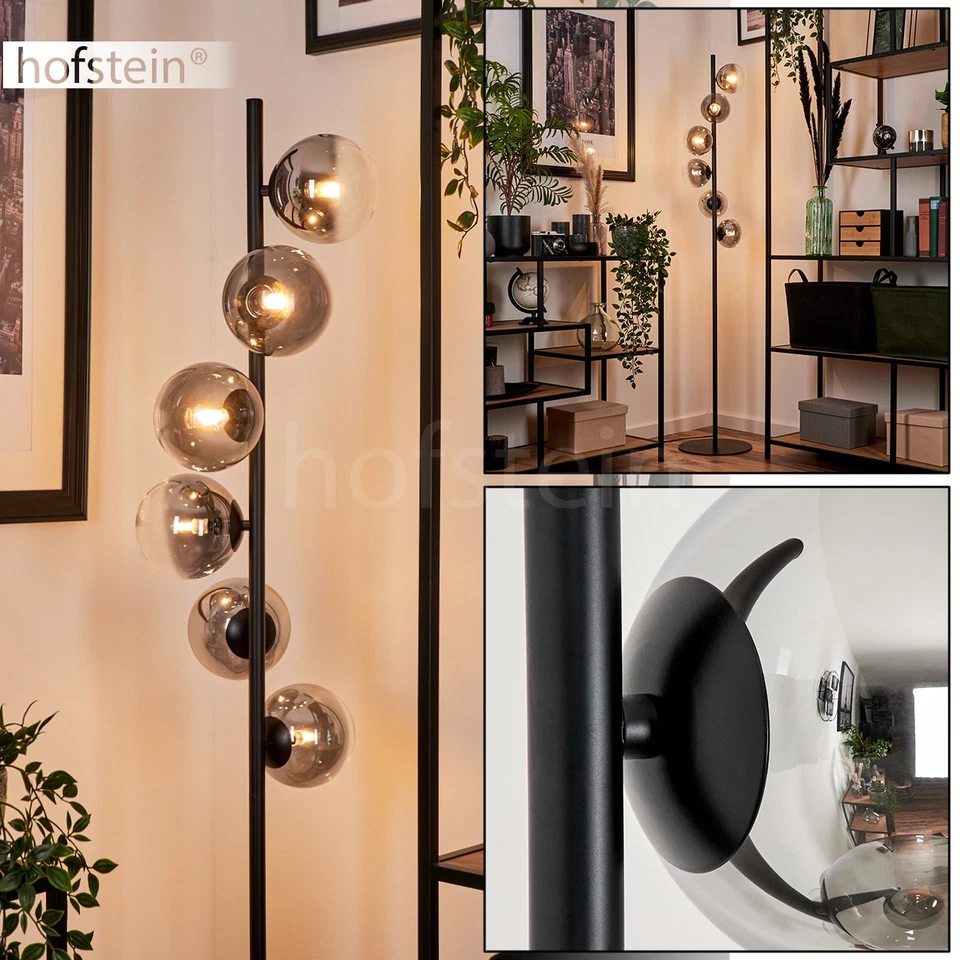 Hofstein Garaguso Floor Lamp Metal/Glass Black/Smoke/Clear Floor Lamp - Image 2 of 4