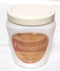 Vintage Pacquin Hand Cream White Milk Glass Jar with metal Lid