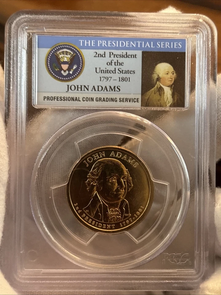 2007 P John Adam’s $1 Double Edge Lyric error MS 63 SET Overlapped and Inverted - Image 4 of 4