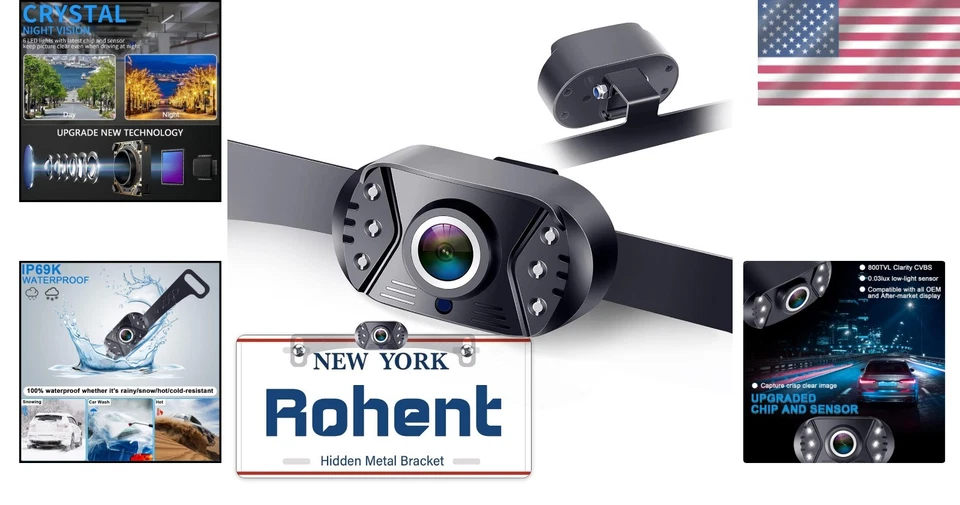 HD 1080P Backup Camera with 170° Wide Angle & Night Vision for All Vehicles - Image 2 of 4