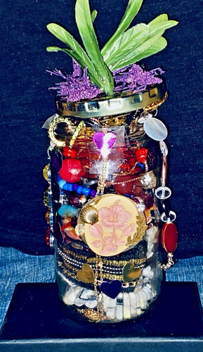 🩷Whimsical Mini Pink Cameo Mystery Jewelry Jar/all curated wearable pieces🩷