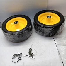 13X6.50-6 Flat-Free Lawn Mower Tire & Wheel Set of 2, Zero-Turn Mower Front Tire