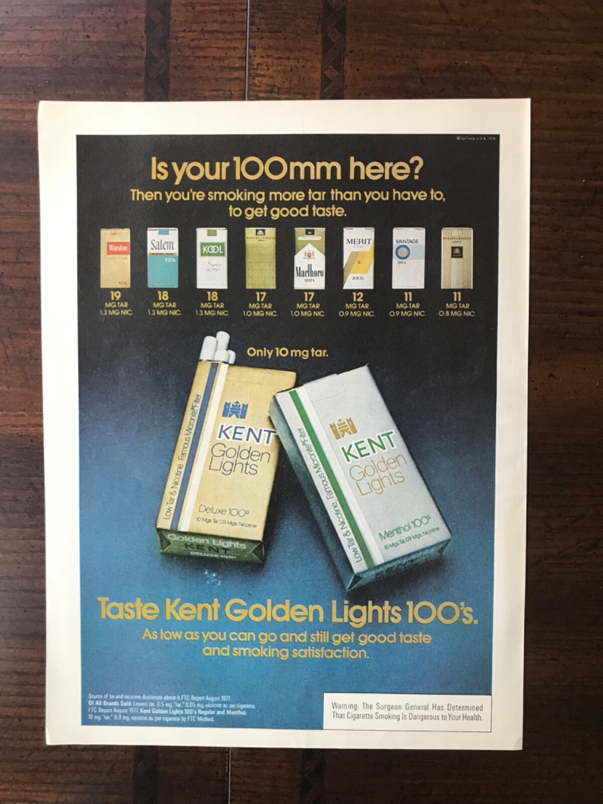 1978 vintage original print ad Kent Golden Lights Menthol & Deluxe eBay