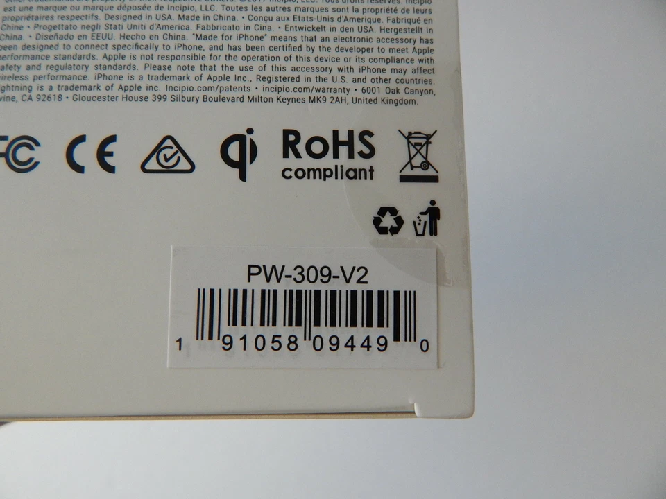 Incipio Universal QI 15W Desktop Base de Carregamento Sem Fio Preta Nova - Imagem 3 de 4