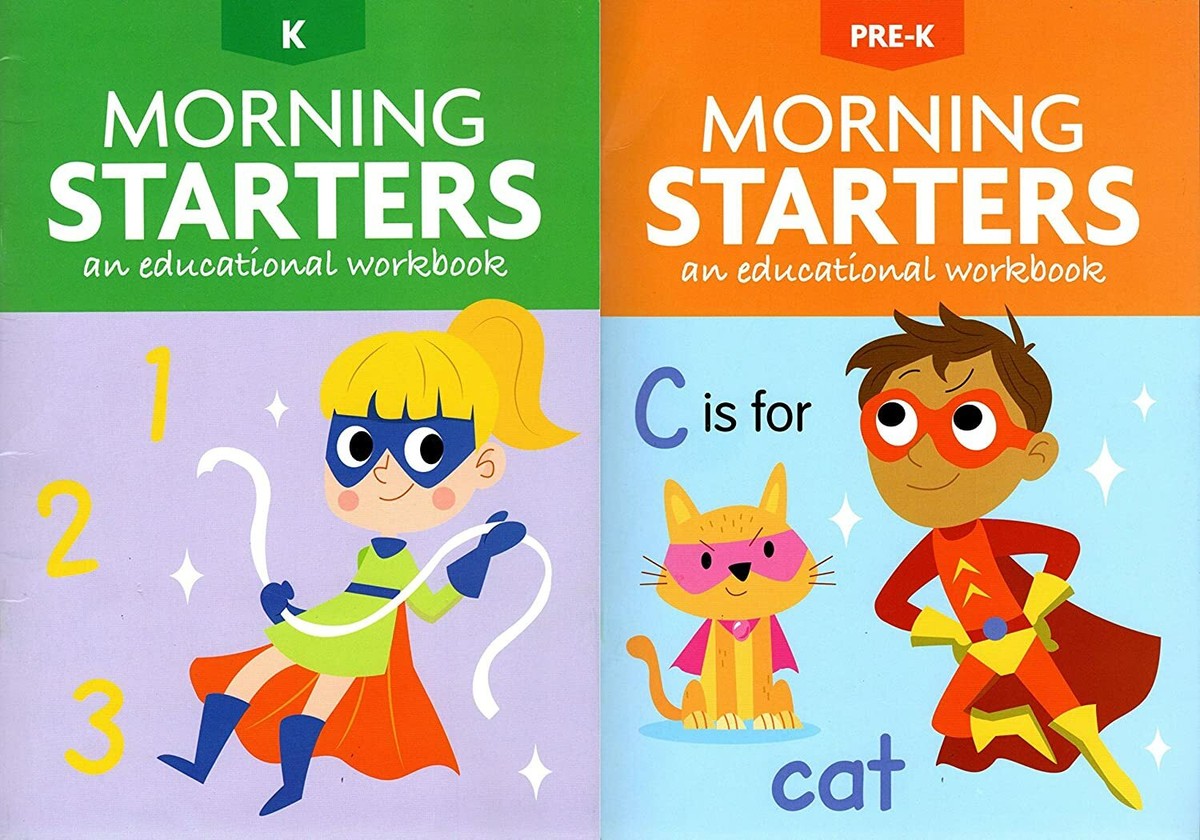 PRE-K & Kindergarten - Morning Starters Educational Workbooks (Set