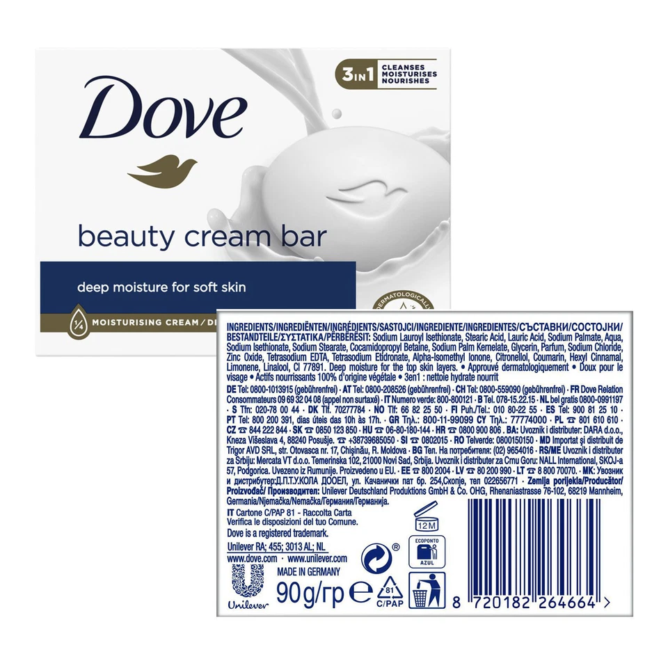 Dove Handseife beauty cream bar für sanfte Haut 90g - Bild 2 von 4