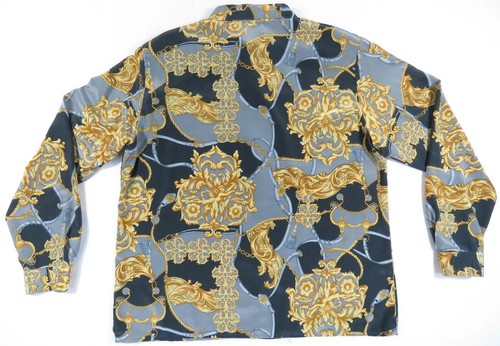 NWOT Vintage Cherub Baroque Black Gold Long Sleeve Blouse Shirt 14 - Picture 5 of 5