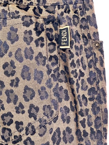 Fendi Vintage Genuine Zucca Leopard Cheetah Animal Print Pants 31" Waist Rare - Picture 5 of 7