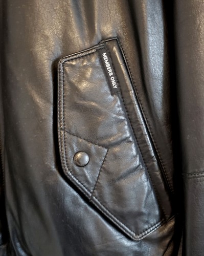 Members Only Jacket Mens Size 42 Black Leather Full Zip Motorcycle Men Vintage - Picture 2 of 6