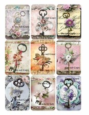  9 Vintage Rust and Roses Greeting Card Making Toppers Embellishment Crafts 4N