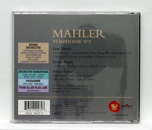 ERICH LEINSDORF - MAHLER Sinfonie Nr.5 - Cinch CD NM - Bild 2 von 2