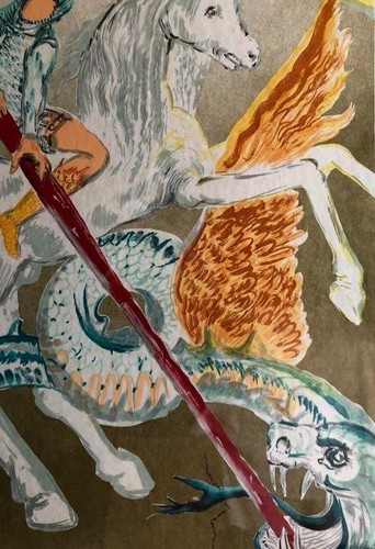 Salvador Dali Retrospective The Lance of Chivalry Saint George Lithograph Signed - Picture 6 of 10
