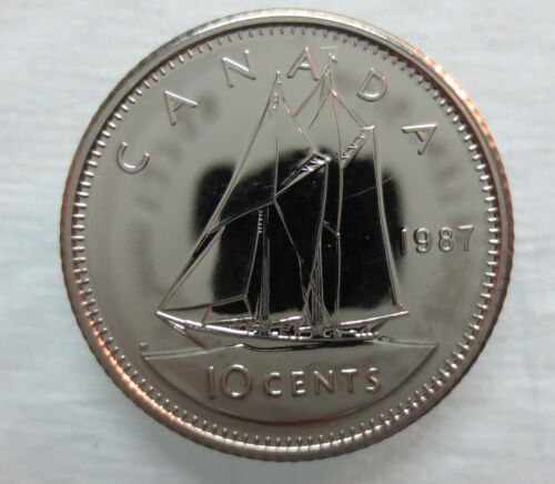 1987 CANADA 10 CENTS PROOF-LIKE DIME COIN - Picture 1 of 2