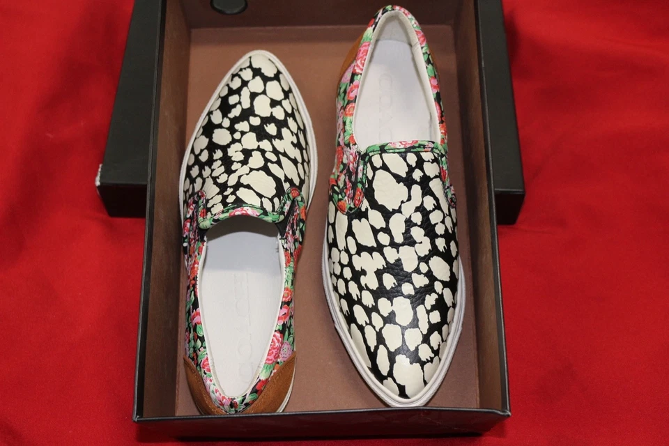 Nuevo en caja Zapatilla Coach Para Mujer Negra Marfil/Rosa C103 Grano SFT/SFT Suave Q8178 Foto 3 de 4