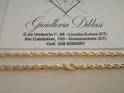 18K OR JAUNE Chaîne COLLIER Maille MARINE Solide Massif Homme Femme 750% Italie