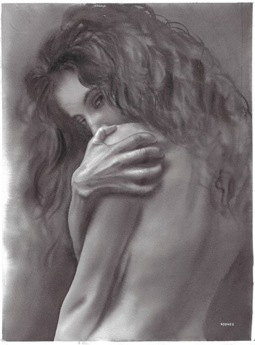 original painting 30 x 40 cm 57KsV artwork modern watercolor female nude