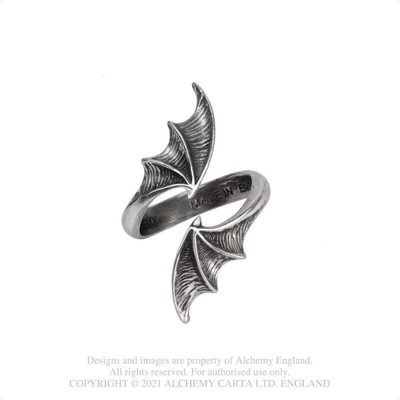 Alchemy Gothic Eine Nacht mit Goethe Fledermaus Flügel Ring Gothic Vampir Schmuck Geschenke