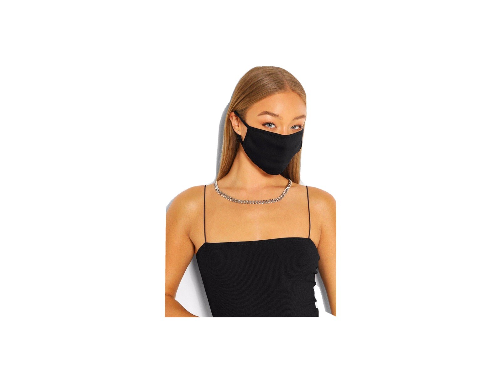 Boohoo Reusable Face Mask 2 Pack (Black)