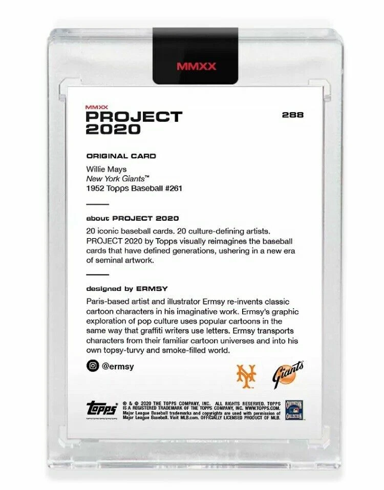 Topps Project 2020~1952 Willie Mays #288 By Ermsy PR:3018 - Image 2 of 2